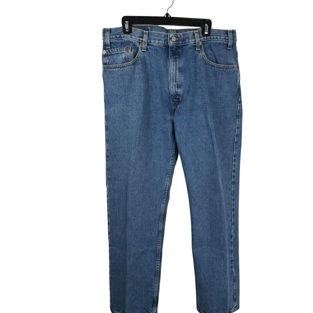 Levi's 505 Regular Fit Straight Leg Medium Wash Denim Jeans Men's 38W x 30L EUC